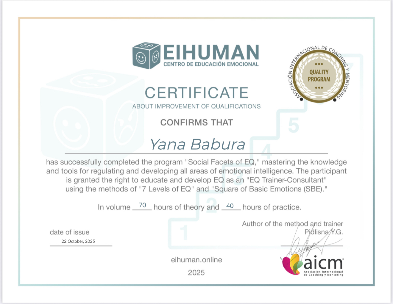 EQ Trainer-Consultant · EIHUMAN / AICM